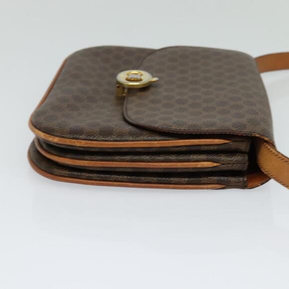 CELINE Macadam Canvas Shoulder Bag Pvc Leather Brown Gold - Picture 5 of 13